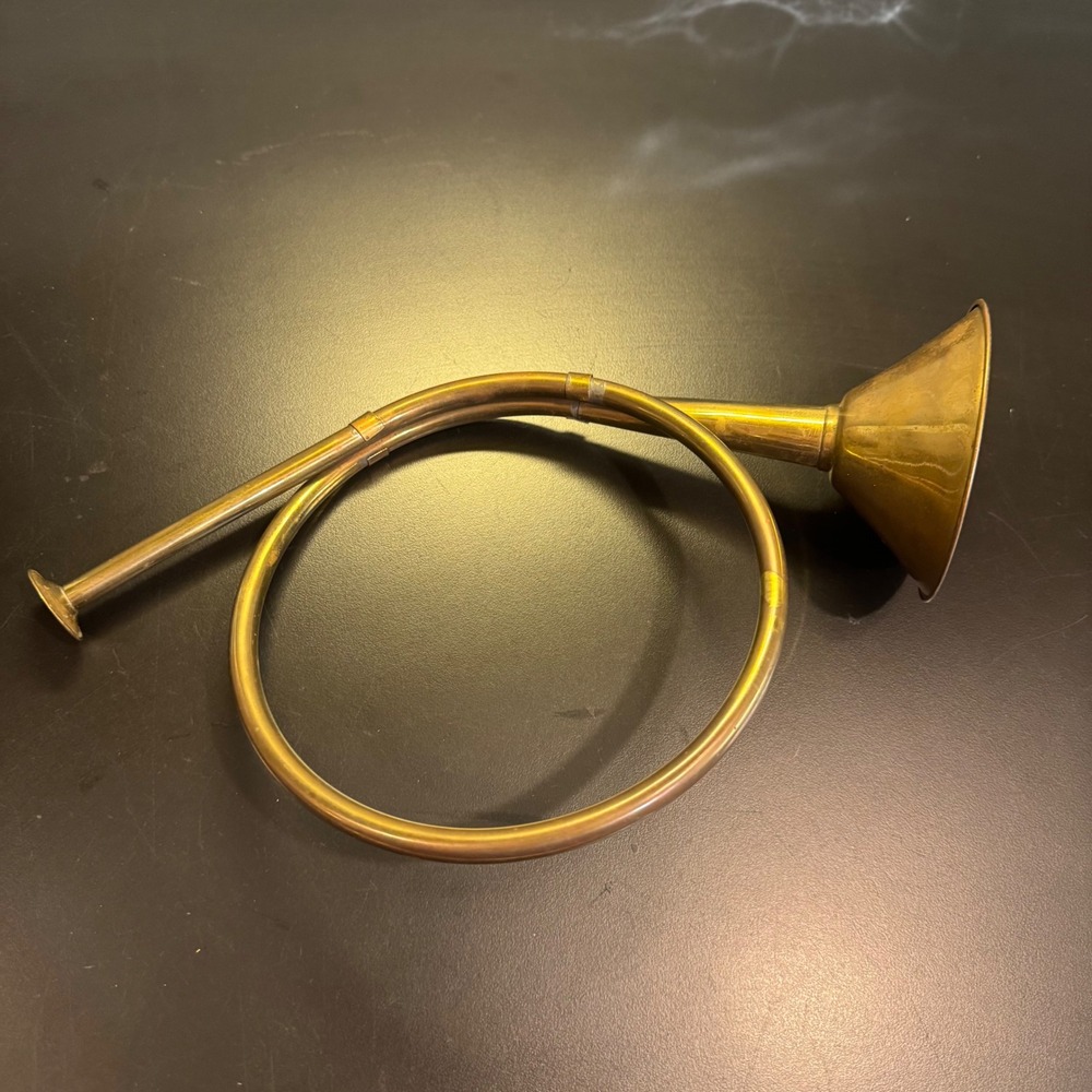 Brass Hunting Horn Bugle Small Gold Vintage Style Circular Fox Hunt Decor